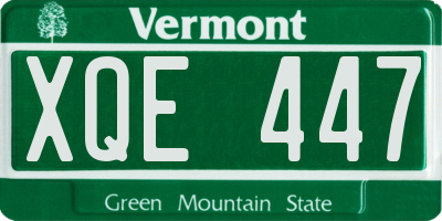 VT license plate XQE447