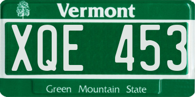 VT license plate XQE453