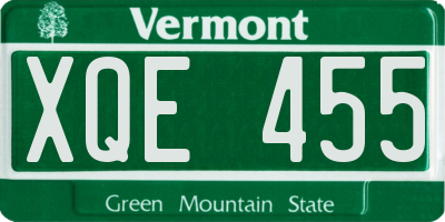 VT license plate XQE455