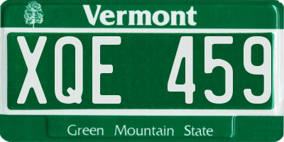 VT license plate XQE459