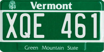 VT license plate XQE461