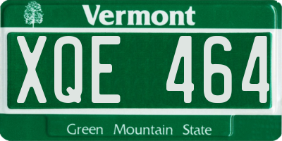 VT license plate XQE464