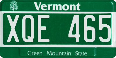 VT license plate XQE465