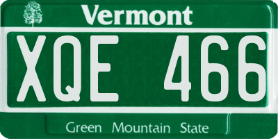VT license plate XQE466