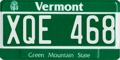 VT license plate XQE468