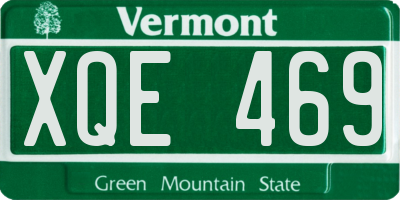 VT license plate XQE469