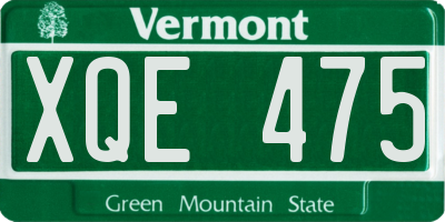VT license plate XQE475