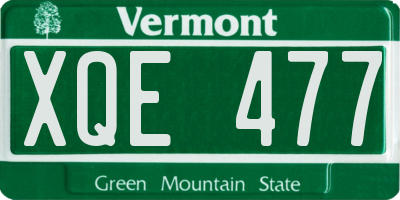 VT license plate XQE477