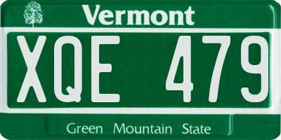 VT license plate XQE479