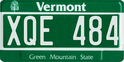 VT license plate XQE484