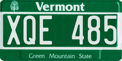 VT license plate XQE485