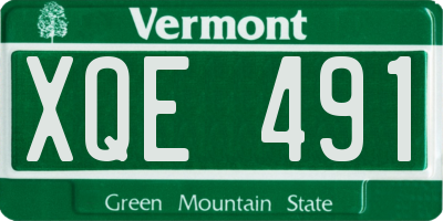 VT license plate XQE491