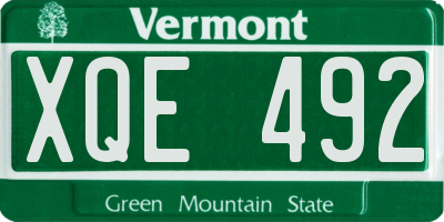 VT license plate XQE492