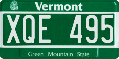 VT license plate XQE495