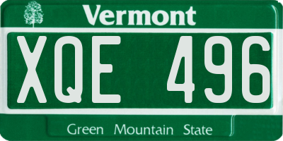VT license plate XQE496