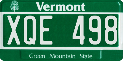 VT license plate XQE498