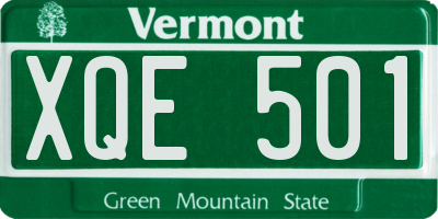 VT license plate XQE501