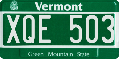 VT license plate XQE503