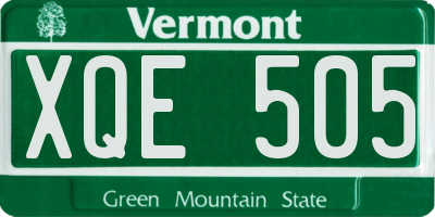VT license plate XQE505
