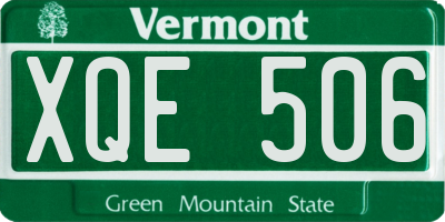 VT license plate XQE506