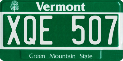 VT license plate XQE507