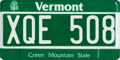 VT license plate XQE508
