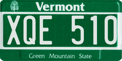 VT license plate XQE510