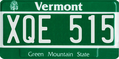 VT license plate XQE515