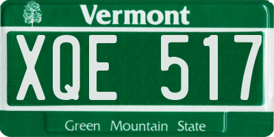 VT license plate XQE517
