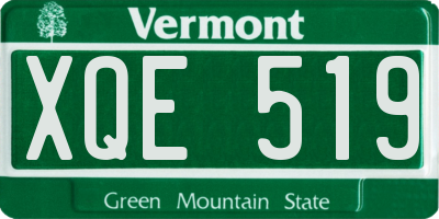 VT license plate XQE519