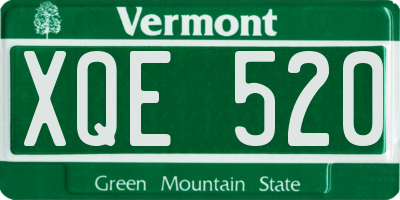 VT license plate XQE520