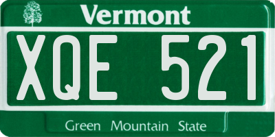VT license plate XQE521