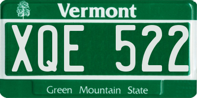 VT license plate XQE522