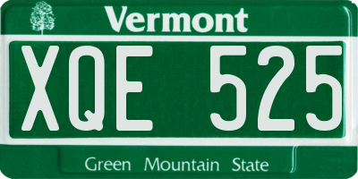 VT license plate XQE525
