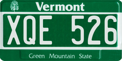 VT license plate XQE526