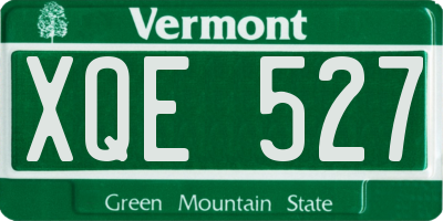 VT license plate XQE527