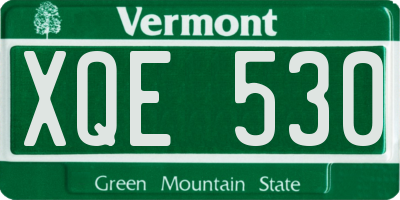 VT license plate XQE530