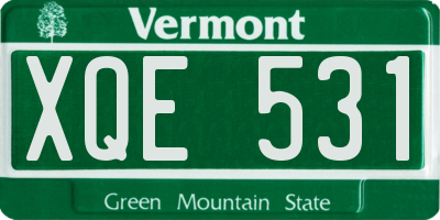 VT license plate XQE531