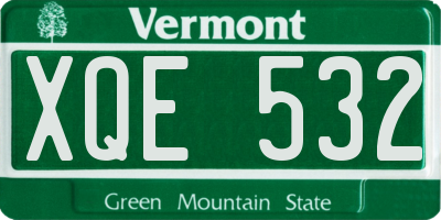 VT license plate XQE532