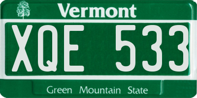 VT license plate XQE533