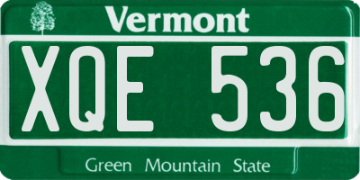 VT license plate XQE536