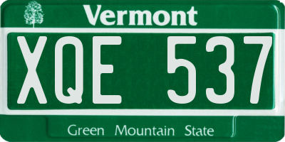 VT license plate XQE537