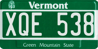 VT license plate XQE538