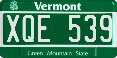 VT license plate XQE539