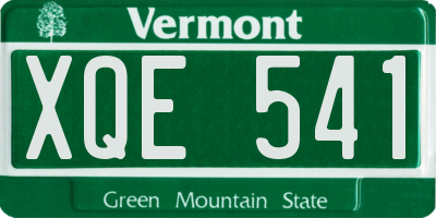 VT license plate XQE541