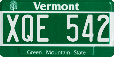 VT license plate XQE542
