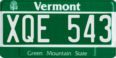 VT license plate XQE543
