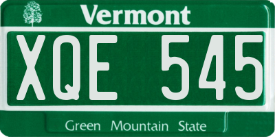 VT license plate XQE545
