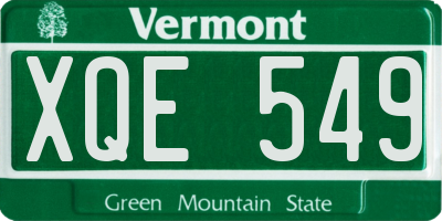 VT license plate XQE549