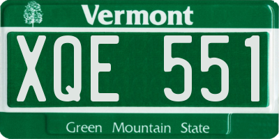 VT license plate XQE551